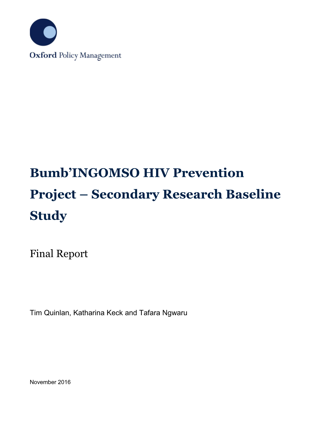 Bumb'ingomso HIV Prevention Project
