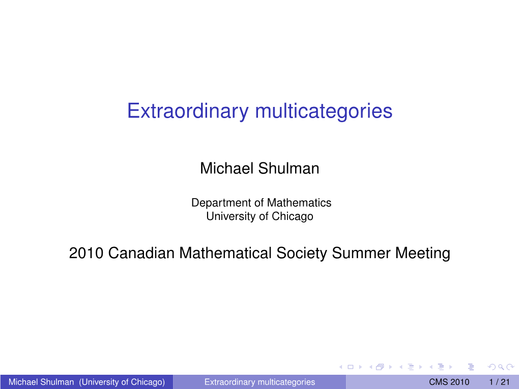 Extraordinary Multicategories