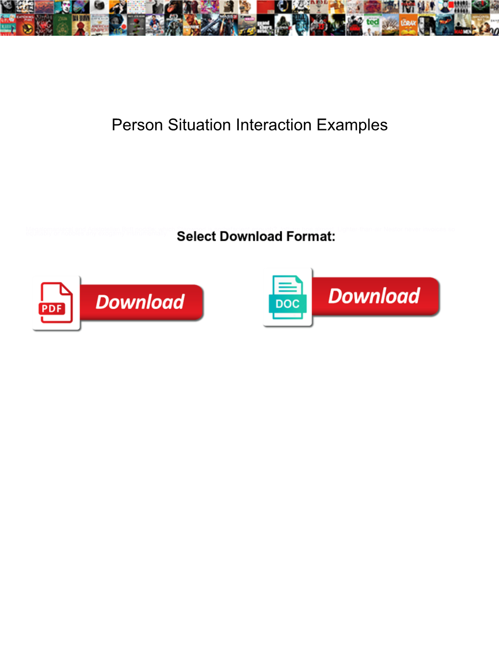 Person Situation Interaction Examples