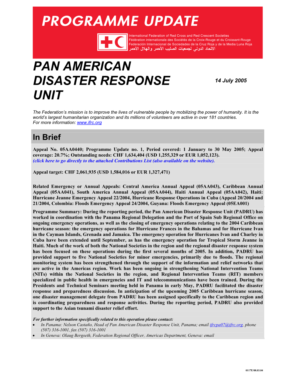 Pan American Disaster Response Unit