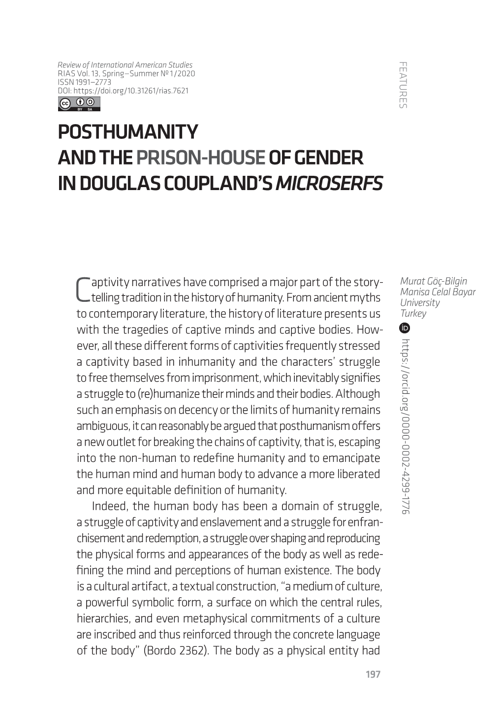 Posthumanity and the Prison-House of Gender in Douglas Coupland’S Microserfs