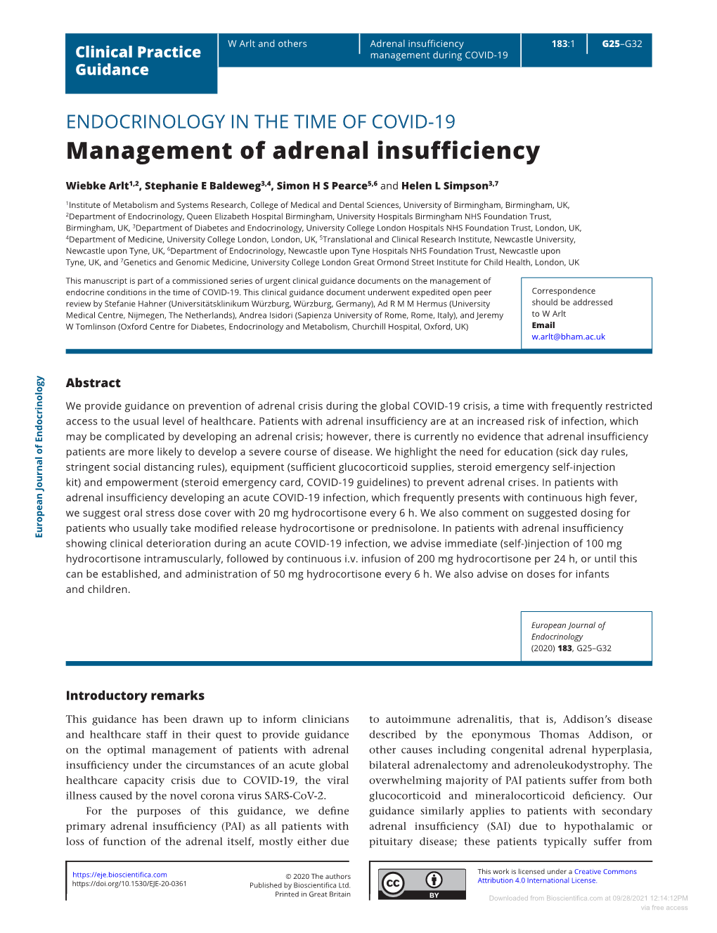 Management of Adrenal Insufficiency