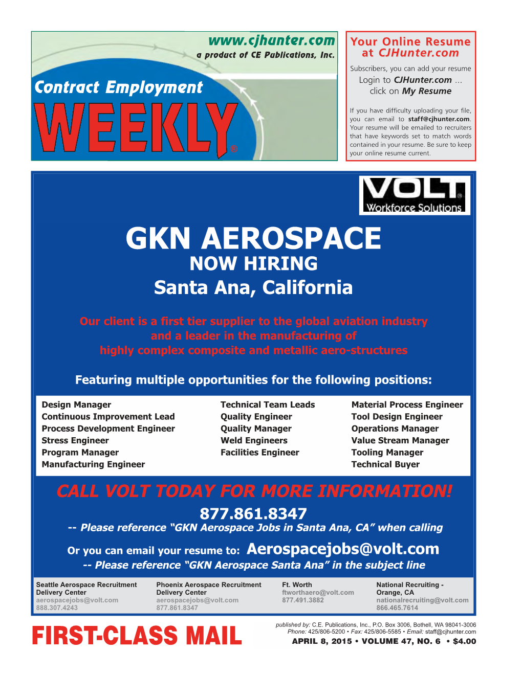 GKN AEROSPACE NOW HIRING Santa Ana, California