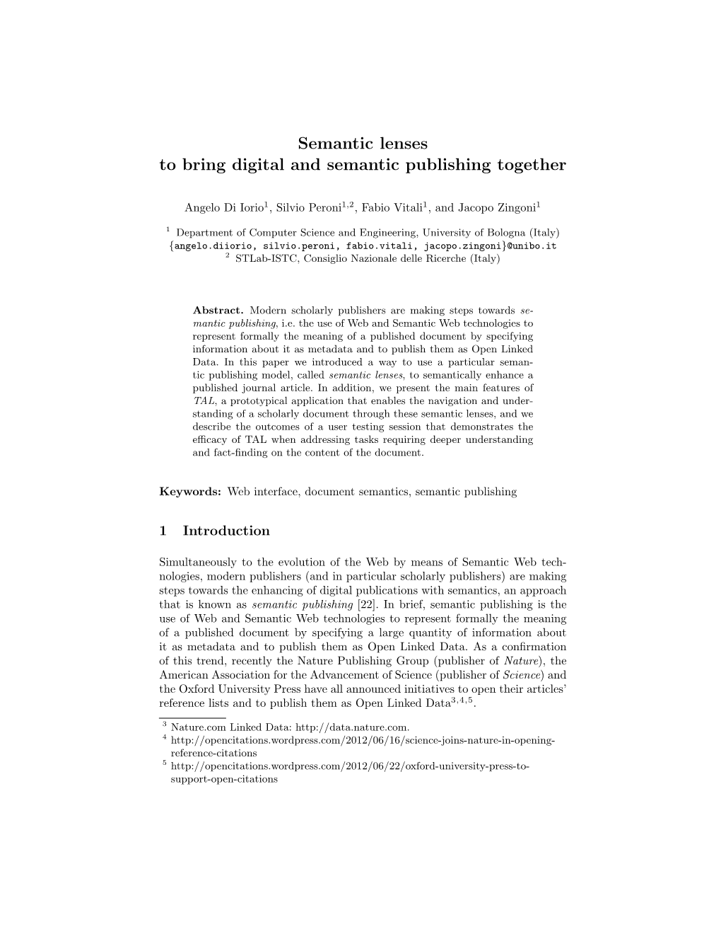 Semantic Lenses to Bring Digital and Semantic Publishing Together