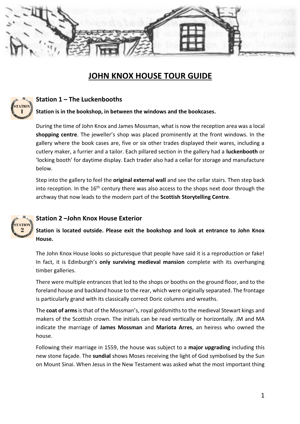 John Knox House Guide