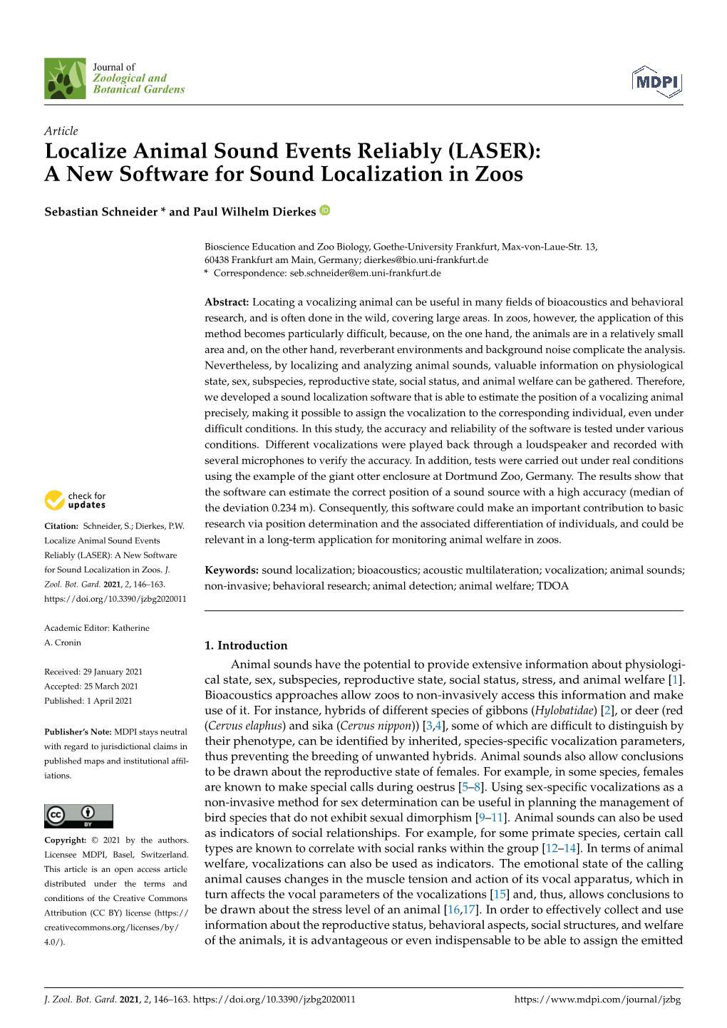 A New Software for Sound Localization in Zoos