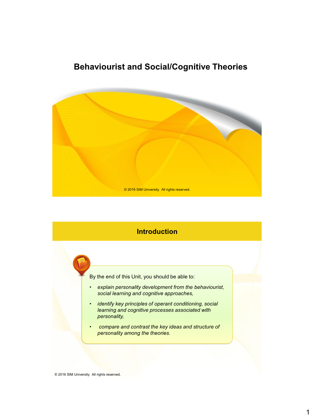 Behaviourist and Social/Cognitive Theories