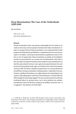 Deep Monetisation: the Case of the Netherlands 1200-1940