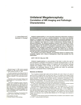 Unilateral Megalencephaly. Correlates