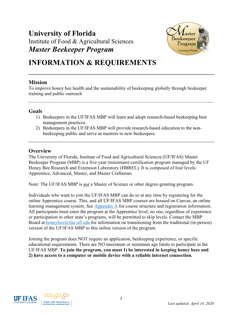 University of Florida Master Beekeeper Program