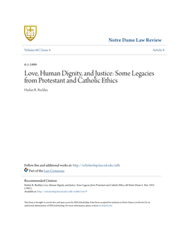 Some Legacies from Protestant and Catholic Ethics Harlan R