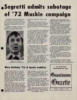 Iiesegretti Adlmiiiits Sabotage of '72 Muskie Campaign