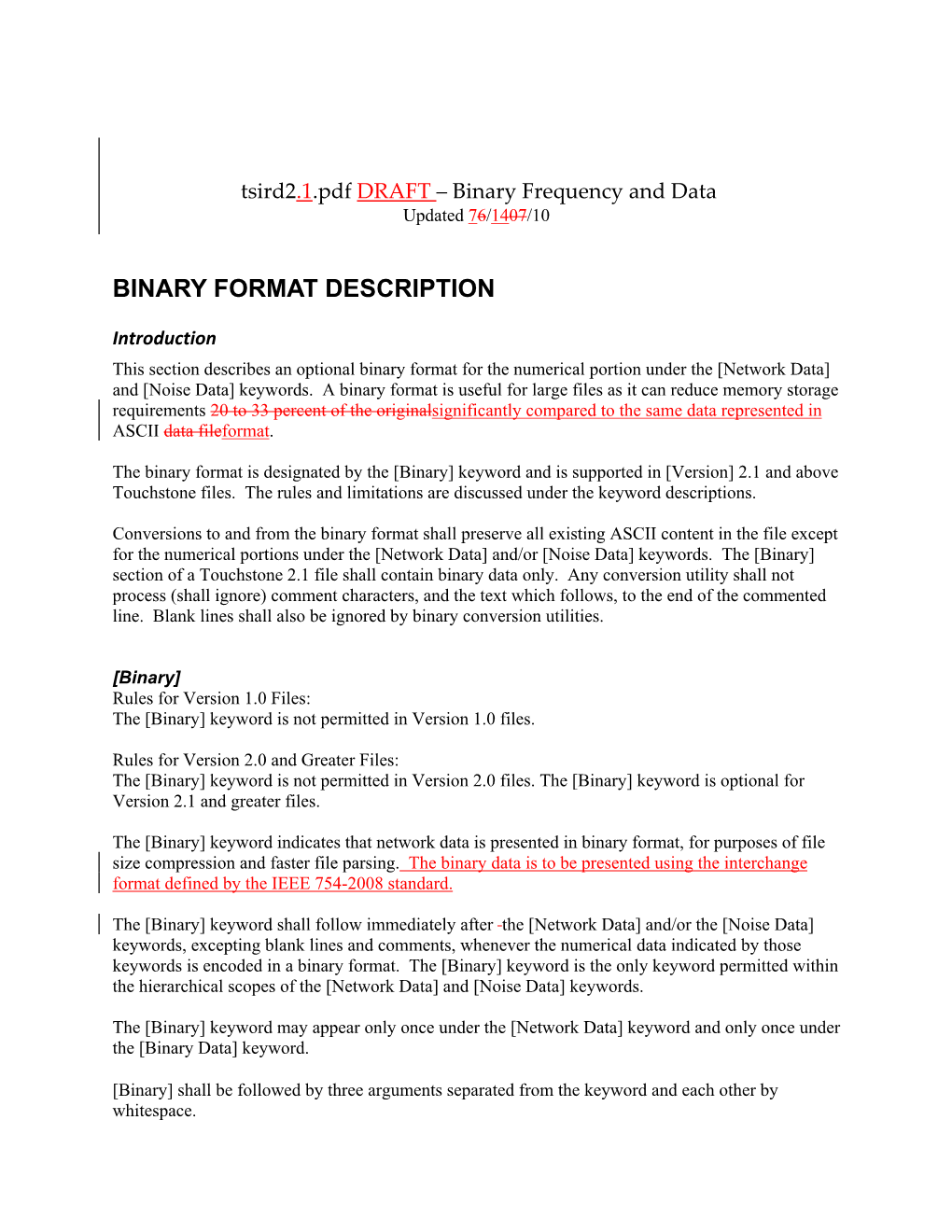 Binary Format Description