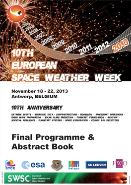10Th European Space Weather Week