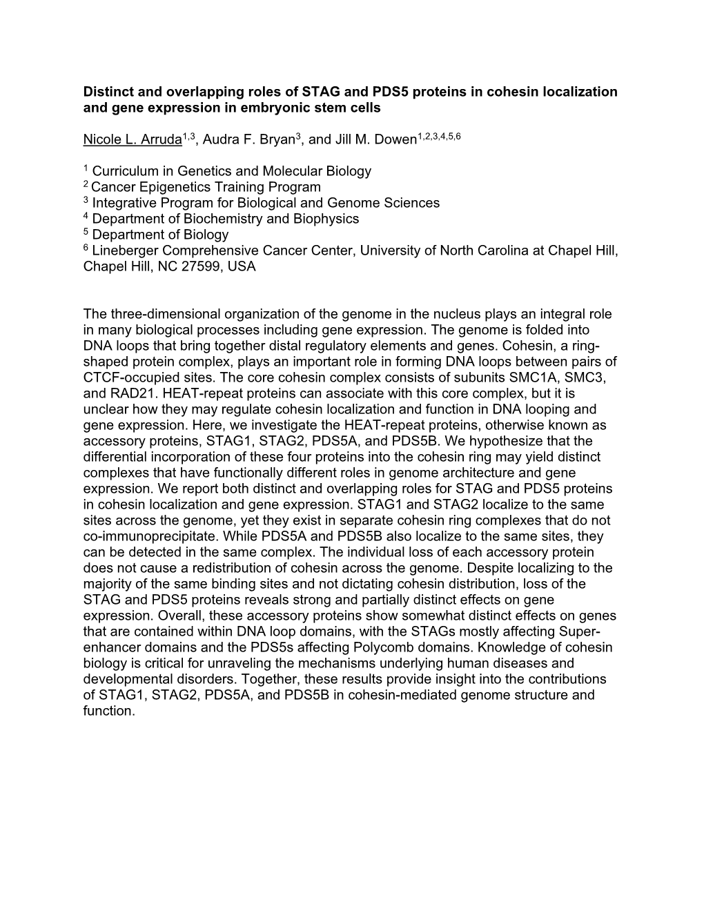 Distinct and Overlapping Roles of STAG and PDS5 Proteins in Cohesin Localization and Gene Expression in Embryonic Stem Cells