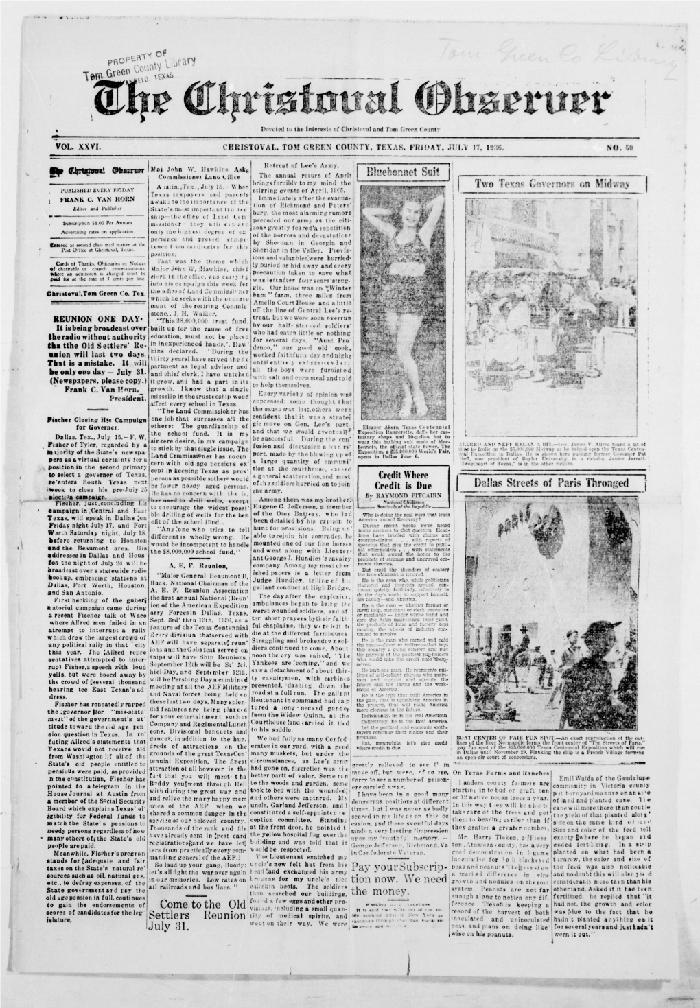 Christoval Observer 1936 07 17.Pdf (8.640Mb)