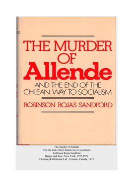 The Murder of Allende and the End of The