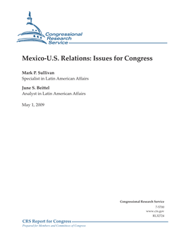 Mexico-U.S. Relations: Issues for Congress