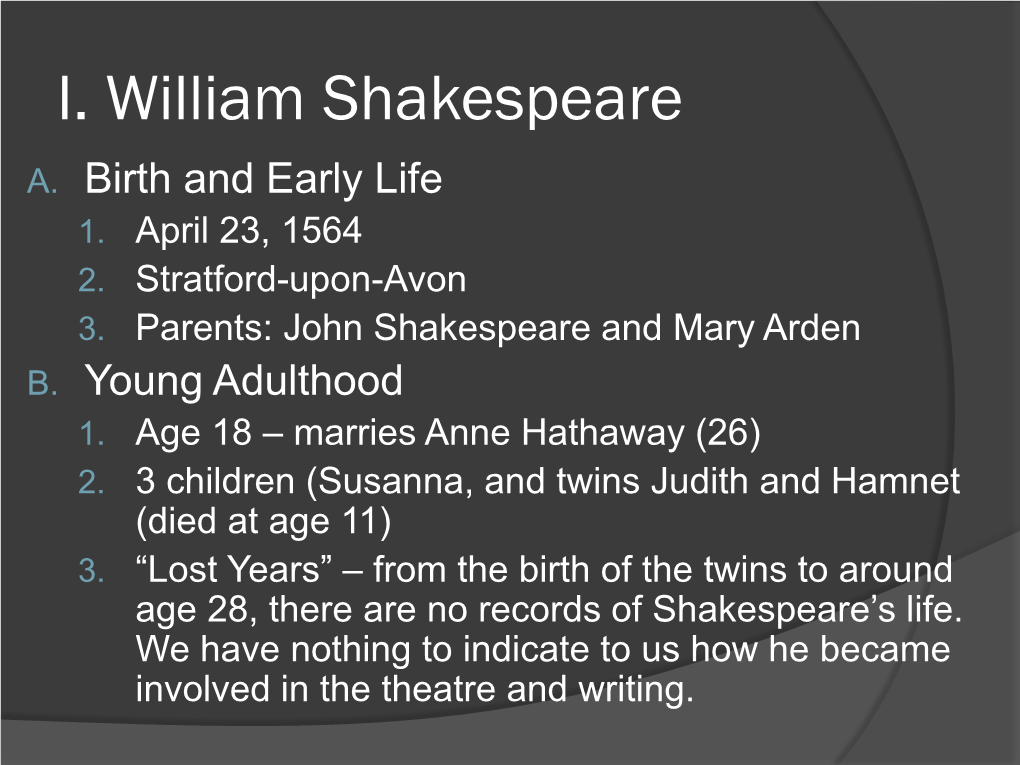 William Shakespeare & the Tragedy of Julius Caesar