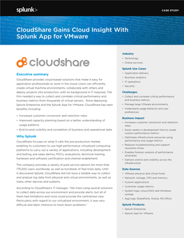 Cloudshare Gains Cloud Insight with Splunk App for Vmware