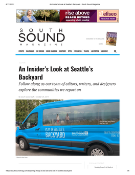 An Insider's Look at Seattle's Backyard - South Sound Magazine