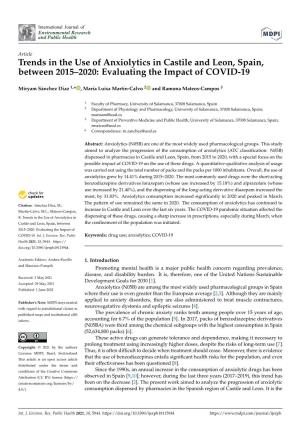 Trends in the Use of Anxiolytics in Castile and Leon, Spain, Between 2015–2020: Evaluating the Impact of COVID-19