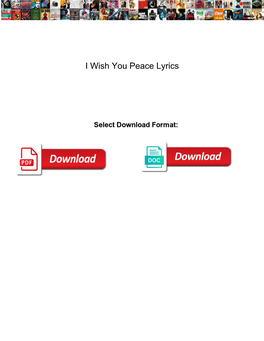 I Wish You Peace Lyrics