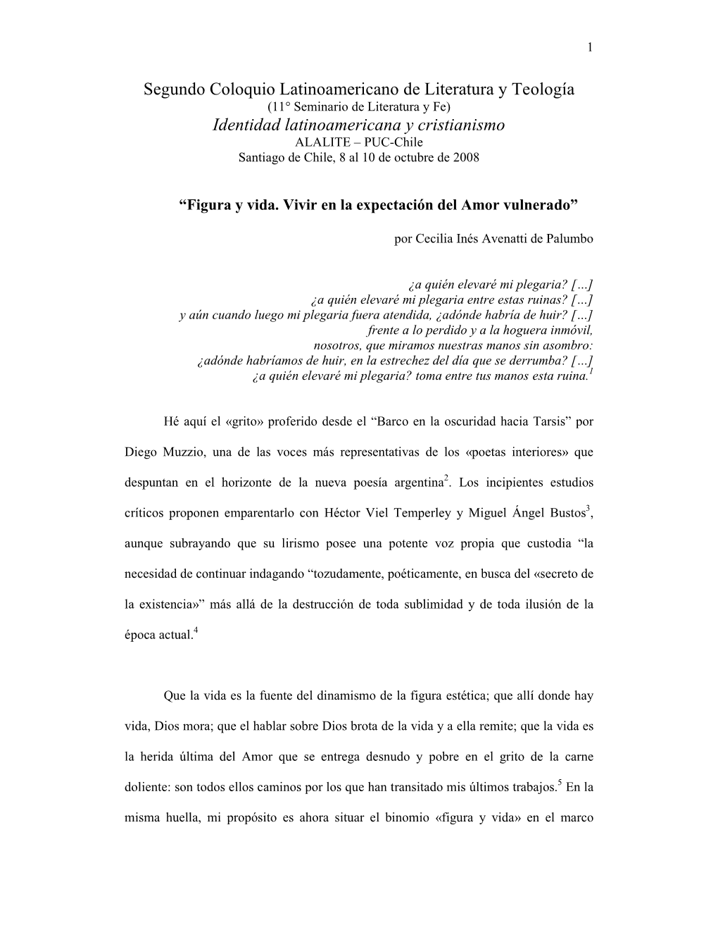 Segundo Coloquio Latinoamericano De Literatura Y Teología Identidad