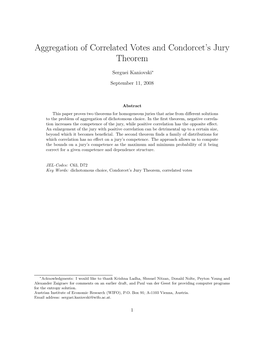 Aggregation of Correlated Votes and Condorcet's Jury Theorem