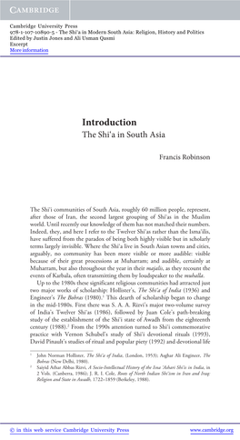 Introduction the Shi‘A in South Asia