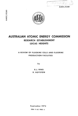 Australian Atomic Energy Commission Research Establishment Lucas Heights