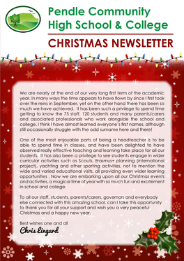 Pendle Community High School & College CHRISTMAS NEWSLETTER