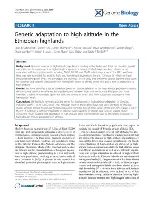 Genetic Adaptation to High Altitude in the Ethiopian Highlands
