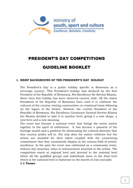 President's Day Competitions Guideline Booklet