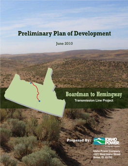 Preliminary Plan of Development
