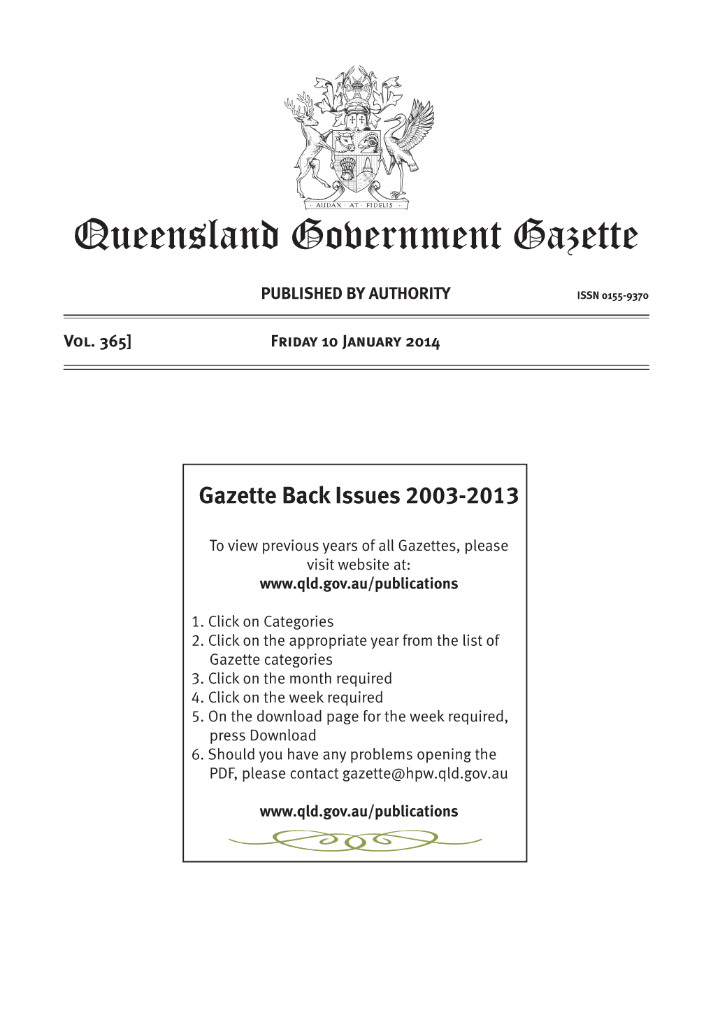 Queensland Government Gazette