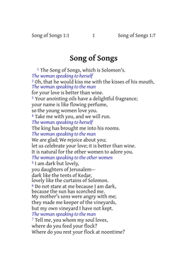 Song of Songs 1:1 1 Song of Songs 1:7