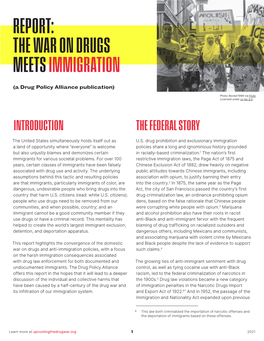 Report: the War on Drugs Meets Immigration