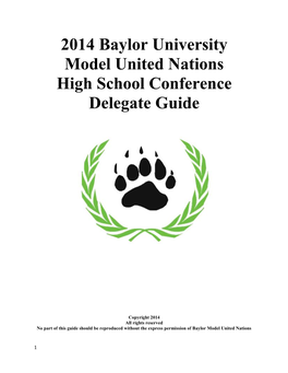 2014 Baylor University Model United Nations High School Conference Delegate Guide