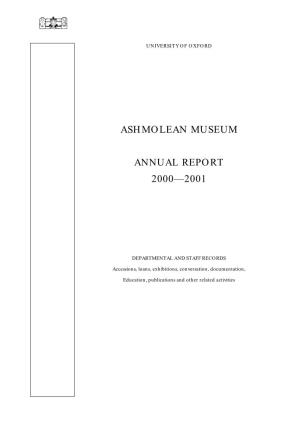 Ashmolean Museum Annual Report 2000—2001