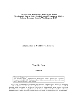 Information in Yield Spread Trades