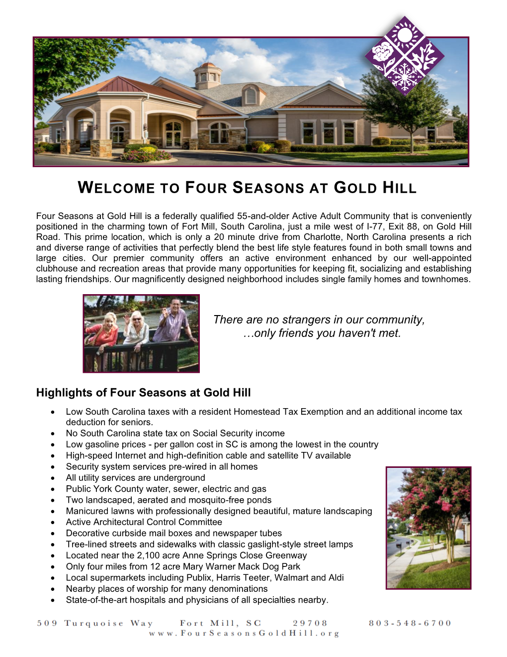 Welcome to Four Seasons at Gold Hill