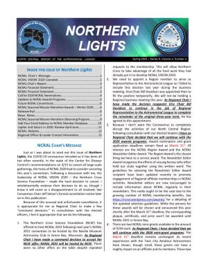 NCRAL Northern Lights Spring 2020