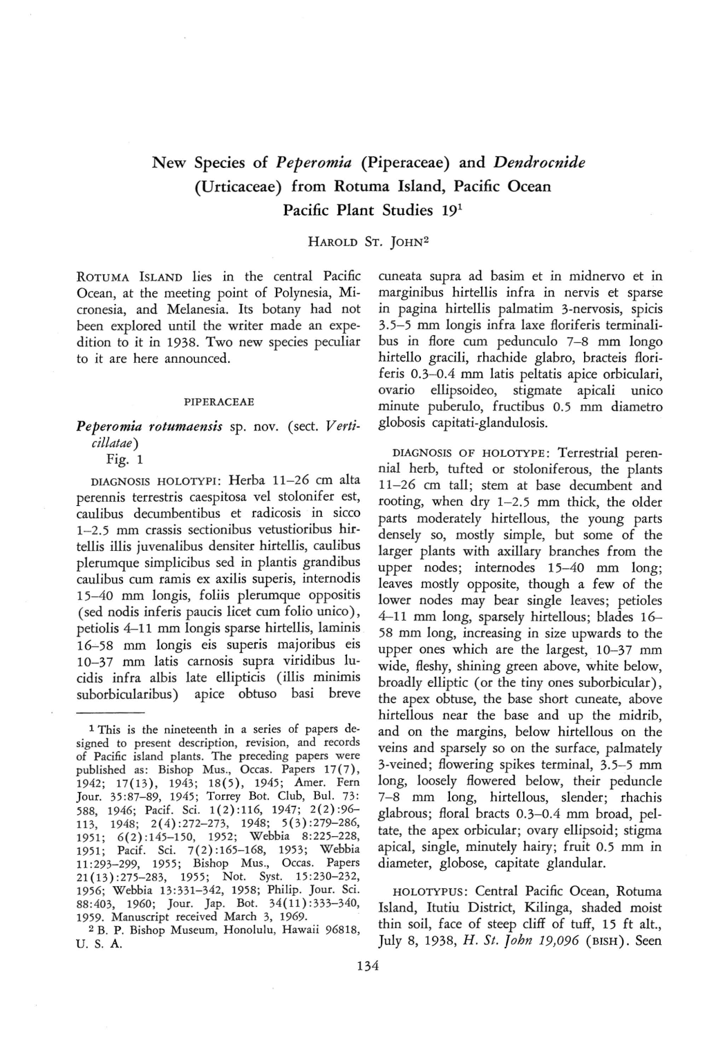Urticaceae) from Rotuma Island , Pacific Ocean Pacific Plant Studies 191