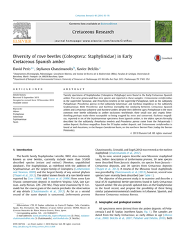 Diversity of Rove Beetles (Coleoptera: Staphylinidae) in Early Cretaceous Spanish Amber