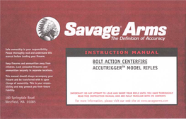 Savage Arms Bolt Action Centerfire