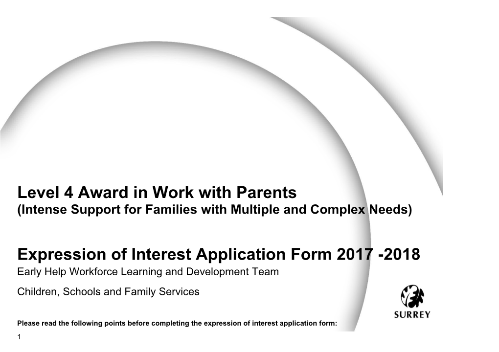 Level 4 Award in Work with Parents