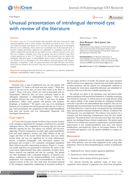 Unusual Presentation of Intralingual Dermoid Cyst with Review of the Literature