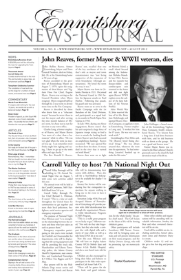 John Reaves, Former Mayor & WWII Veteran, Dies Carroll Valley to Host