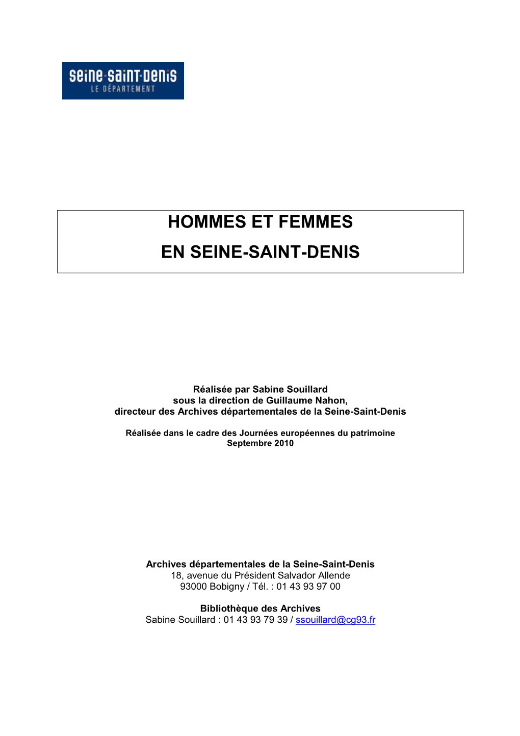 Les Hommes Et Femmes En Seine-Saint-Denis